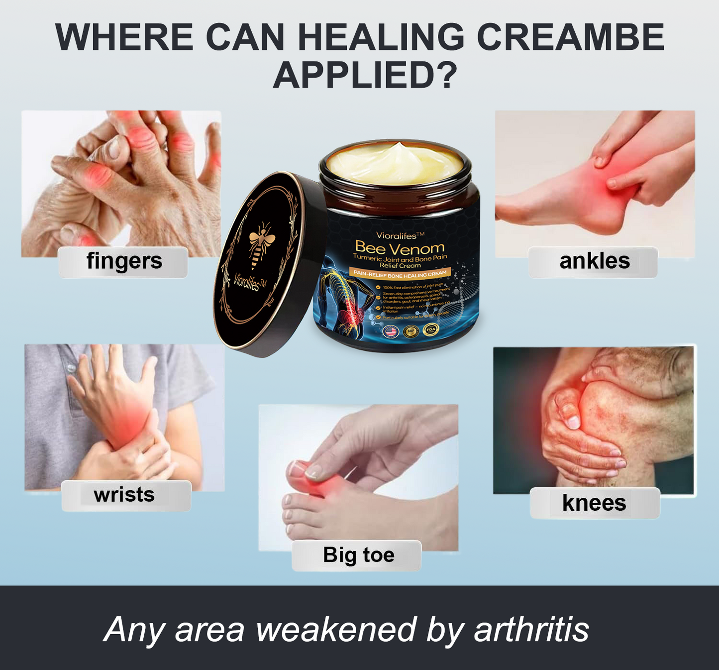 Vioralifesโข Bee Venom and Turmeric Joint and Bone Pain Relief Cream ๐จโโ๏ธ Approved by the American Academy of Orthopaedic Surgeons (AAOS)