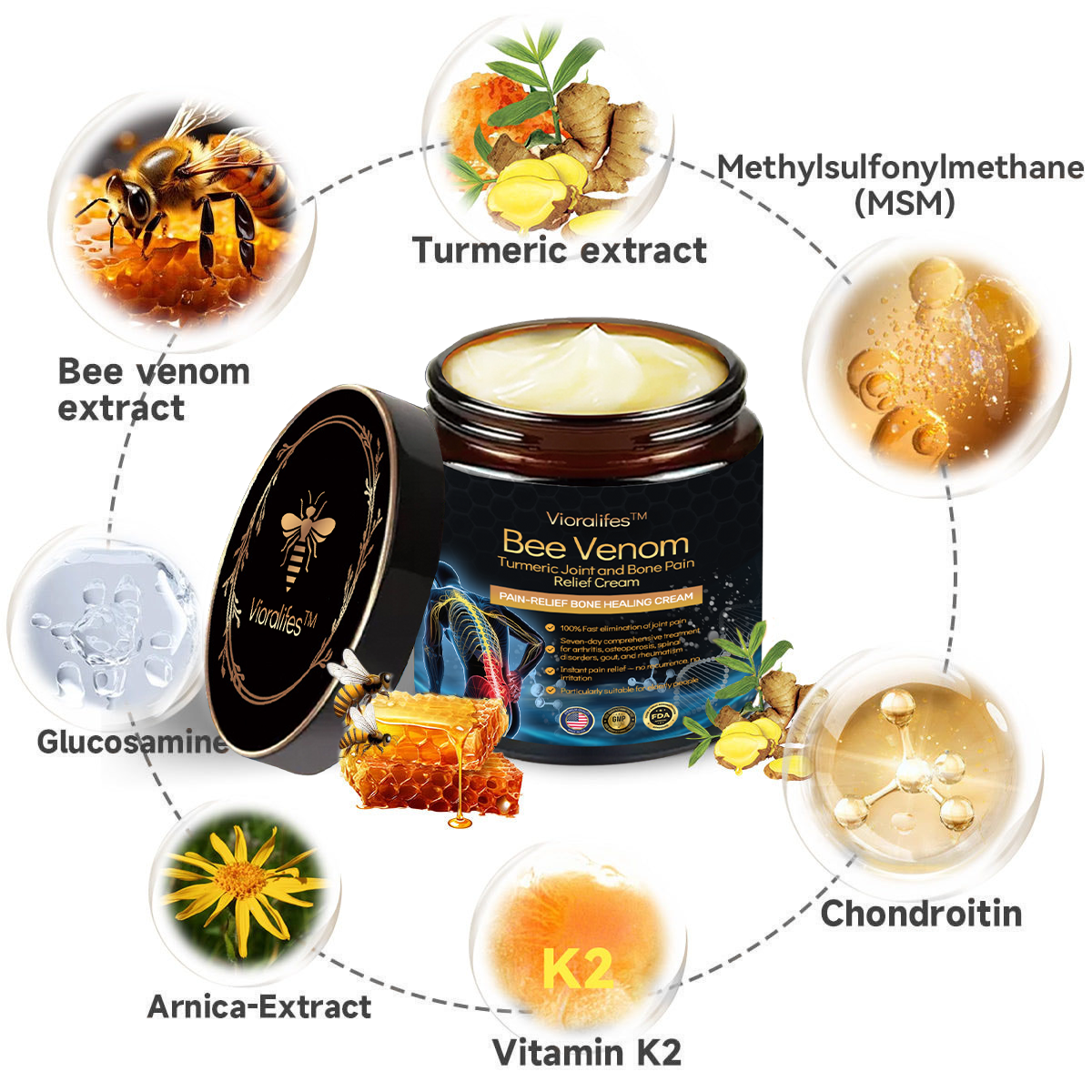 Vioralifesโข Bee Venom and Turmeric Joint and Bone Pain Relief Cream ๐จโโ๏ธ Approved by the American Academy of Orthopaedic Surgeons (AAOS)