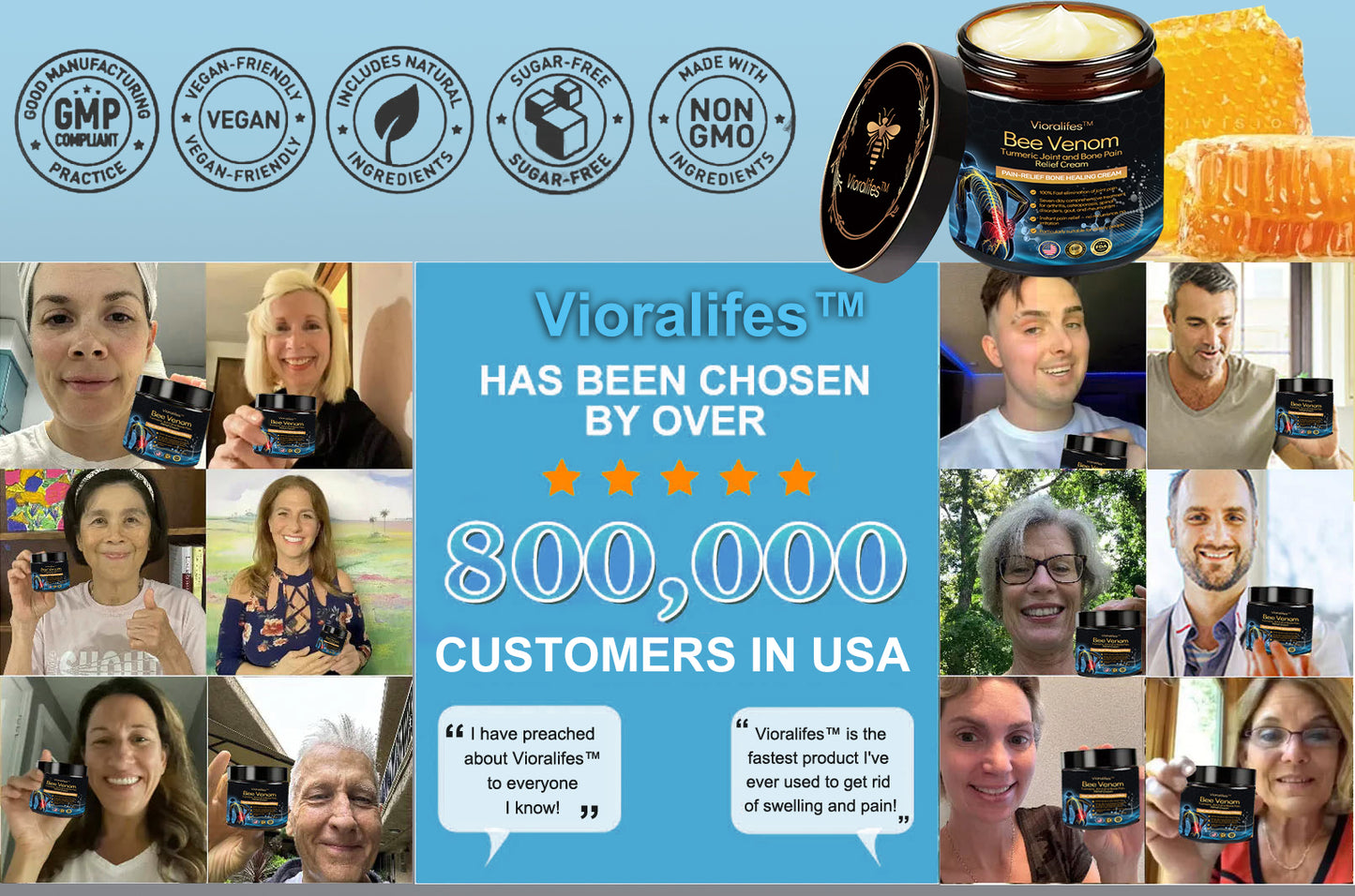 Vioralifesโข Bee Venom and Turmeric Joint and Bone Pain Relief Cream ๐จโโ๏ธ Approved by the American Academy of Orthopaedic Surgeons (AAOS)