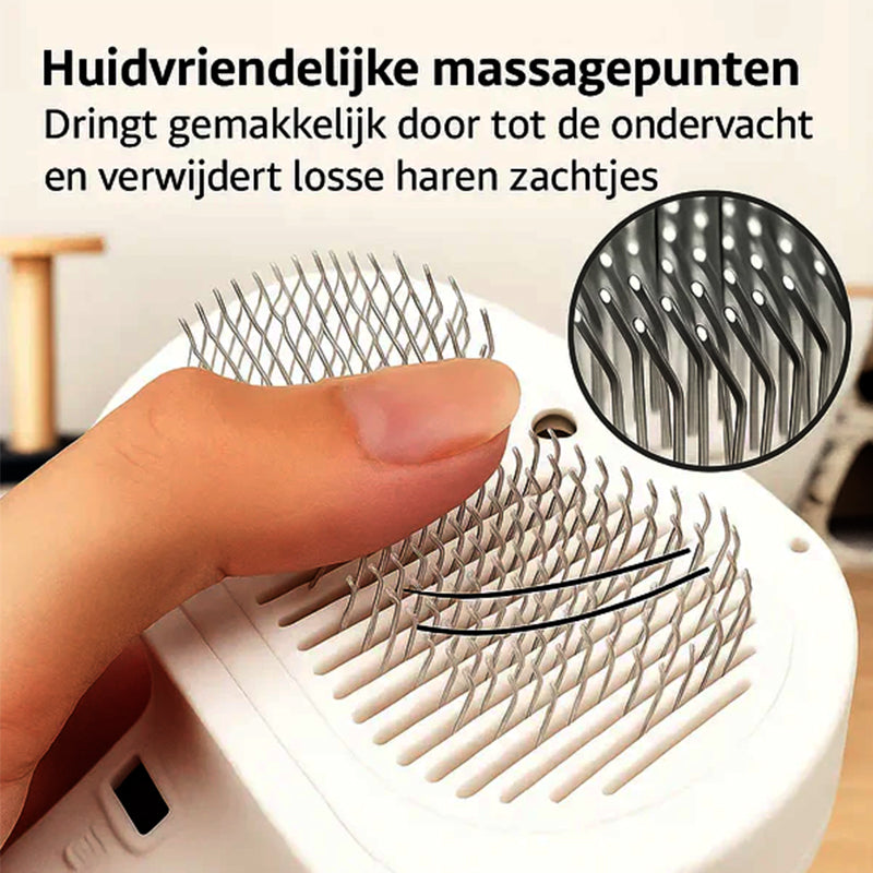 Skavix™ 3-in-1 Pet Steam Brush for Dogs, Cats - Rechargeable Deshedding Comb with Stainless Steel Bristles