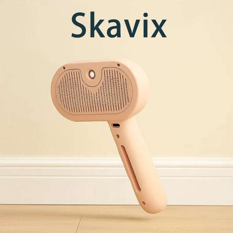 Skavix™ 3-in-1 Pet Steam Brush for Dogs, Cats - Rechargeable Deshedding Comb with Stainless Steel Bristles