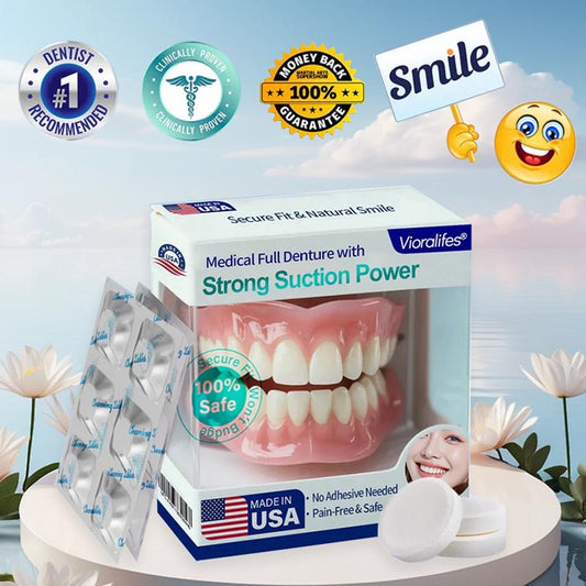 Made and Shipped from the USA🍀Vioralifes® Medical Full Denture with Strong Suction