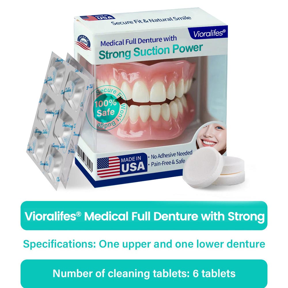 Made and Shipped from the USA🍀Vioralifes® Medical Full Denture with Strong Suction