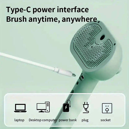 Skavix™ 3-in-1 Pet Steam Brush for Dogs, Cats  - Rechargeable Deshedding Comb with Stainless Steel Bristles