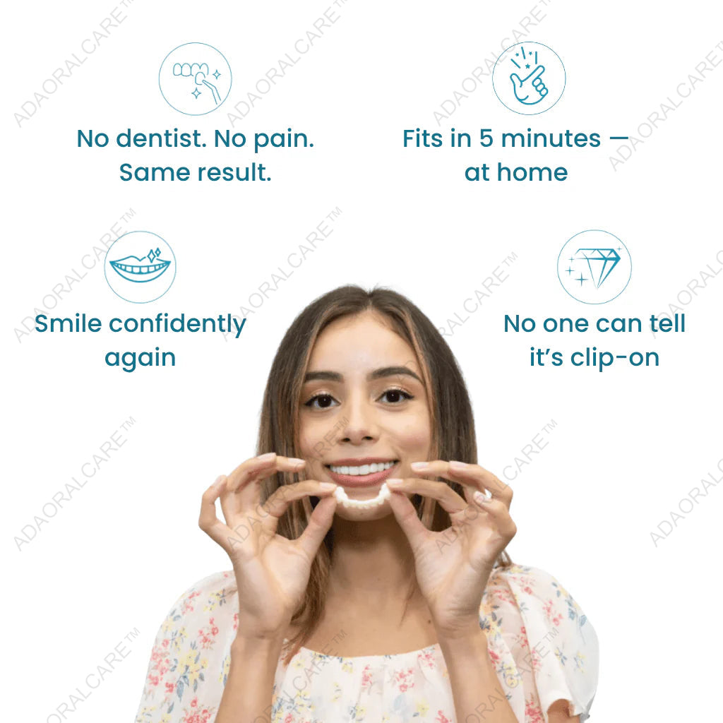 ADAORALCARE™Clip-On Veneers — Instant, Custom Fit Smile in Seconds