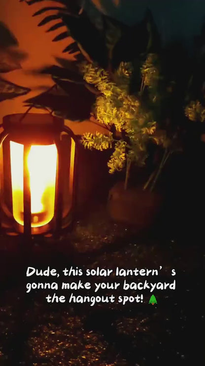 Halloween Solar Flame Lights Outdoor Waterproof Decor – Upgraded Flickering Flame String Lights with Base for Balcony, Garden, Pathway & Holiday Decorations